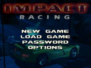 Impact Racing title screen for Playstation